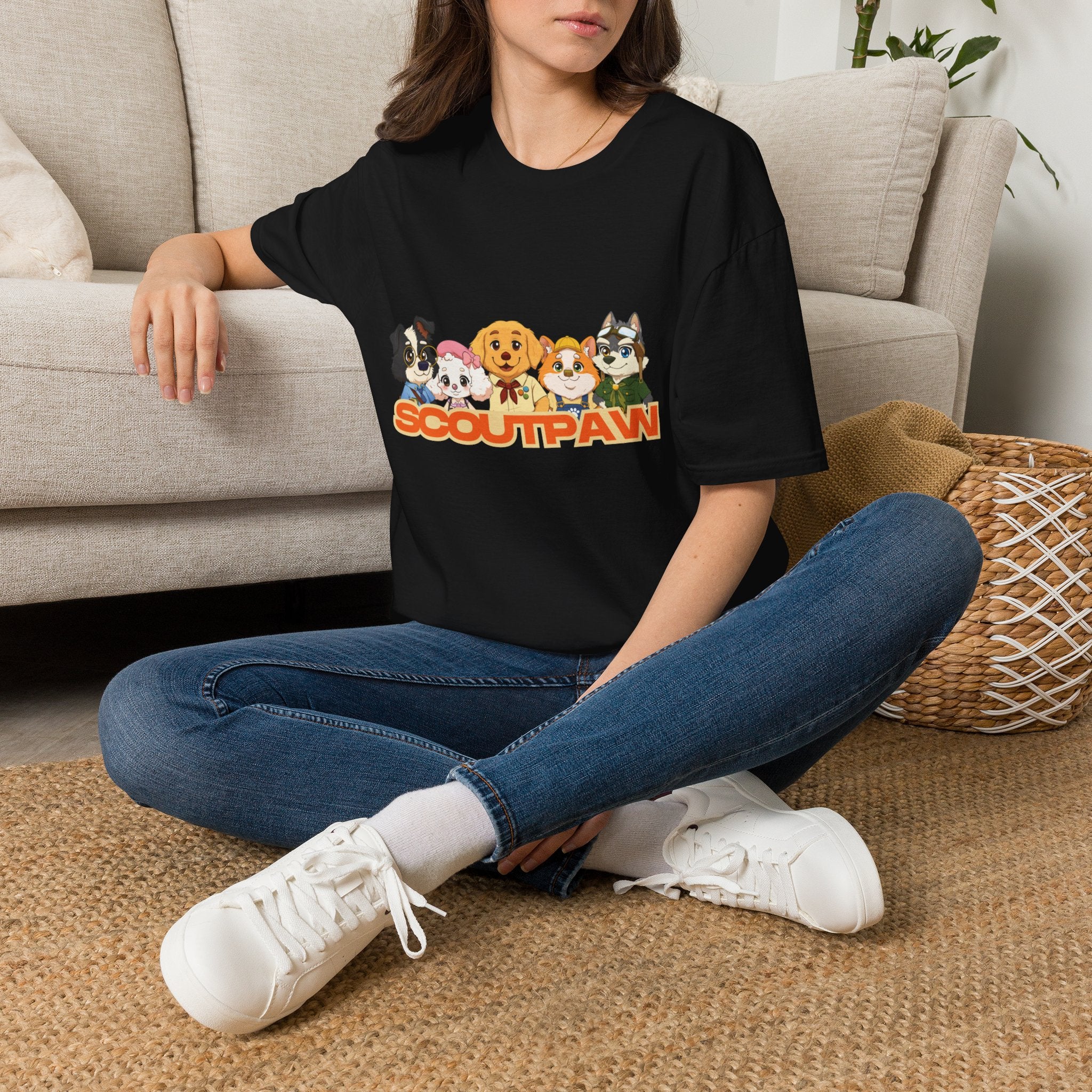 Scoutpaw T-Shirt — Cute Cartoon Puppy Crewneck Tee
