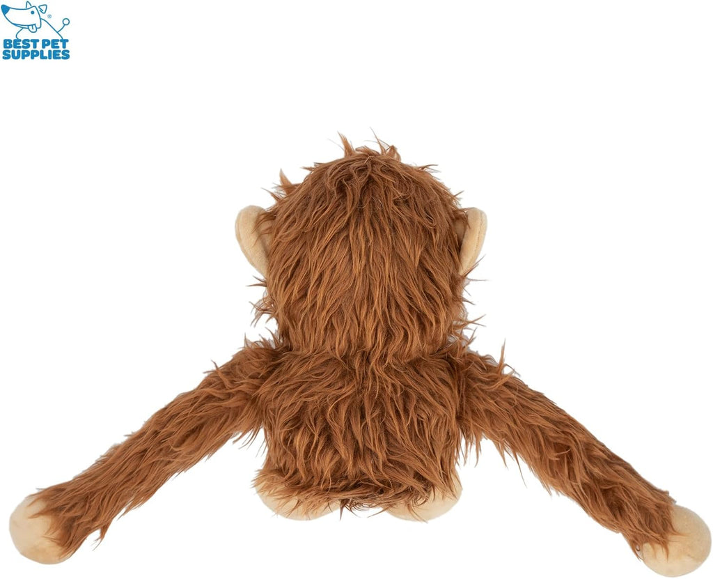 Best Pet Supplies Interactive Squeaky Dog Chew Toy, Ideal Dog Toys for Chewers, Small, Medium & Large Dogs, and Fetch Lovers - Crinkle Chicken (Brown), Large