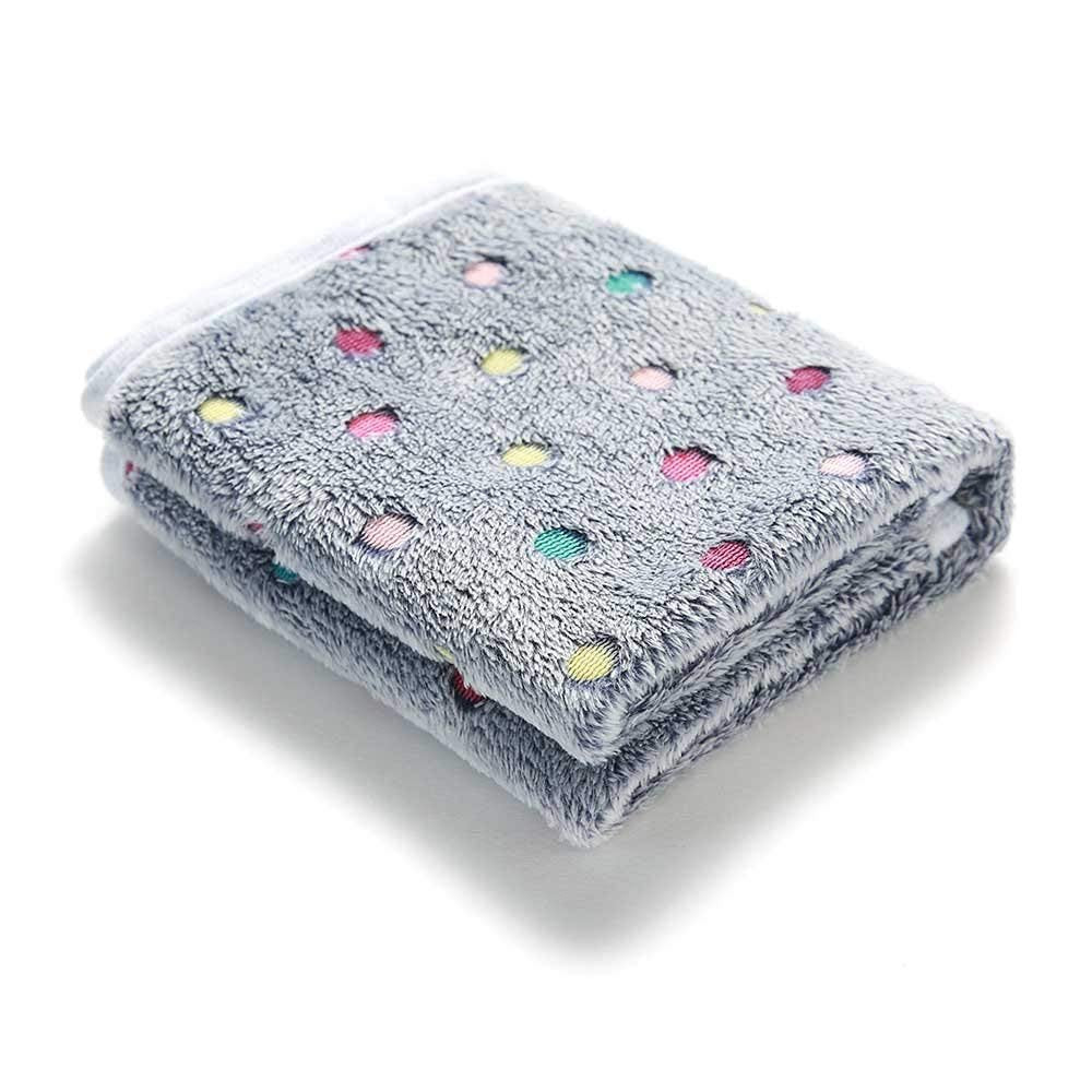 1 Pack 3 Blankets Super Soft Cute Dot Pattern Pet Blanket Flannel Throw for Dog Puppy Cat - Snuggle Blanket - Beige/Brown/Pink Small