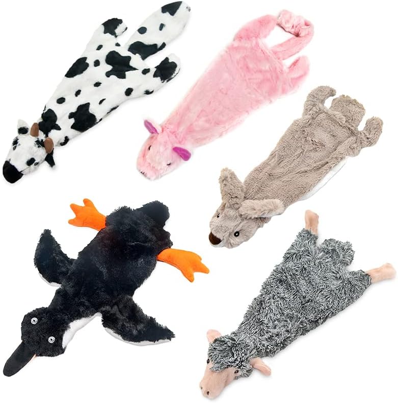 Best Pet Supplies Interactive Squeaky Dog Chew Toy, Ideal Dog Toys for Chewers, Small, Medium & Large Dogs, and Fetch Lovers - Crinkle Chicken (Brown), Large