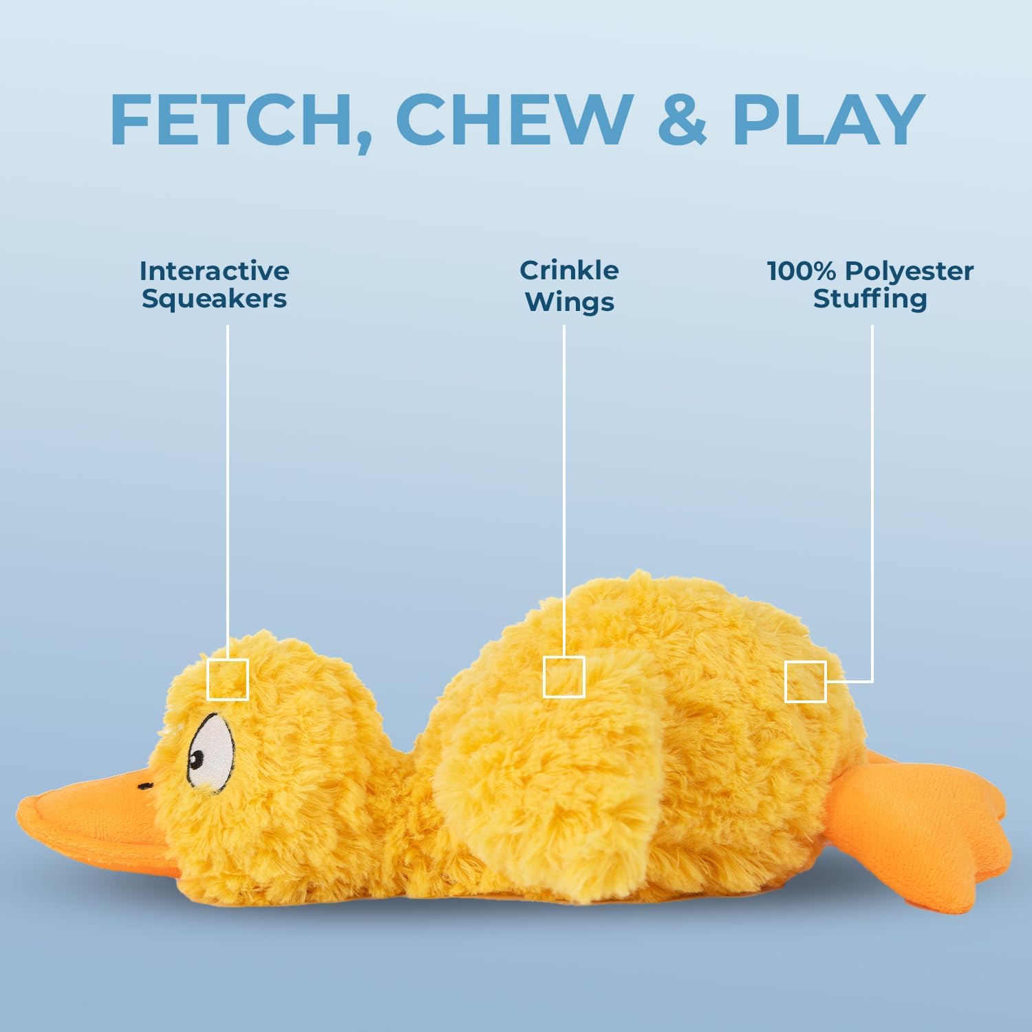 Best Pet Supplies Interactive Squeaky Dog Chew Toy, Ideal Dog Toys for Chewers, Small, Medium & Large Dogs, and Fetch Lovers - Crinkle Chicken (Brown), Large