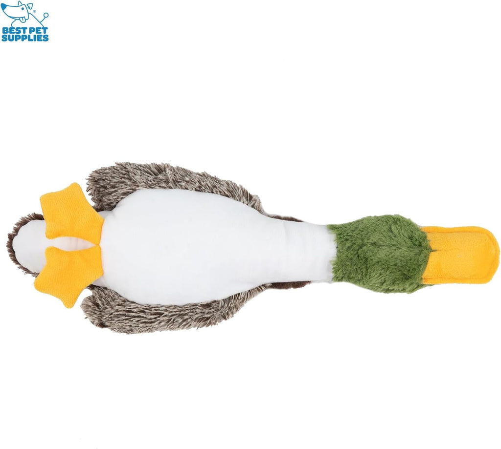 Best Pet Supplies Interactive Squeaky Dog Chew Toy, Ideal Dog Toys for Chewers, Small, Medium & Large Dogs, and Fetch Lovers - Crinkle Chicken (Brown), Large