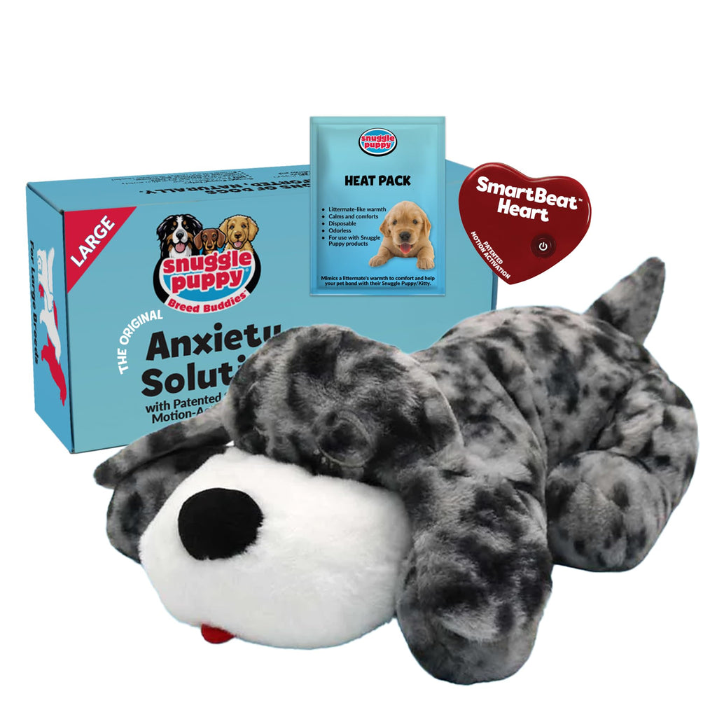 Snuggle Puppy Original Heartbeat Puppy Toy with Real-Feel Pulse & Heat Pack, Calming Sleep Aid for Puppy Anxiety, Crate Training, First Nights & New Puppy Transition - Biscuit