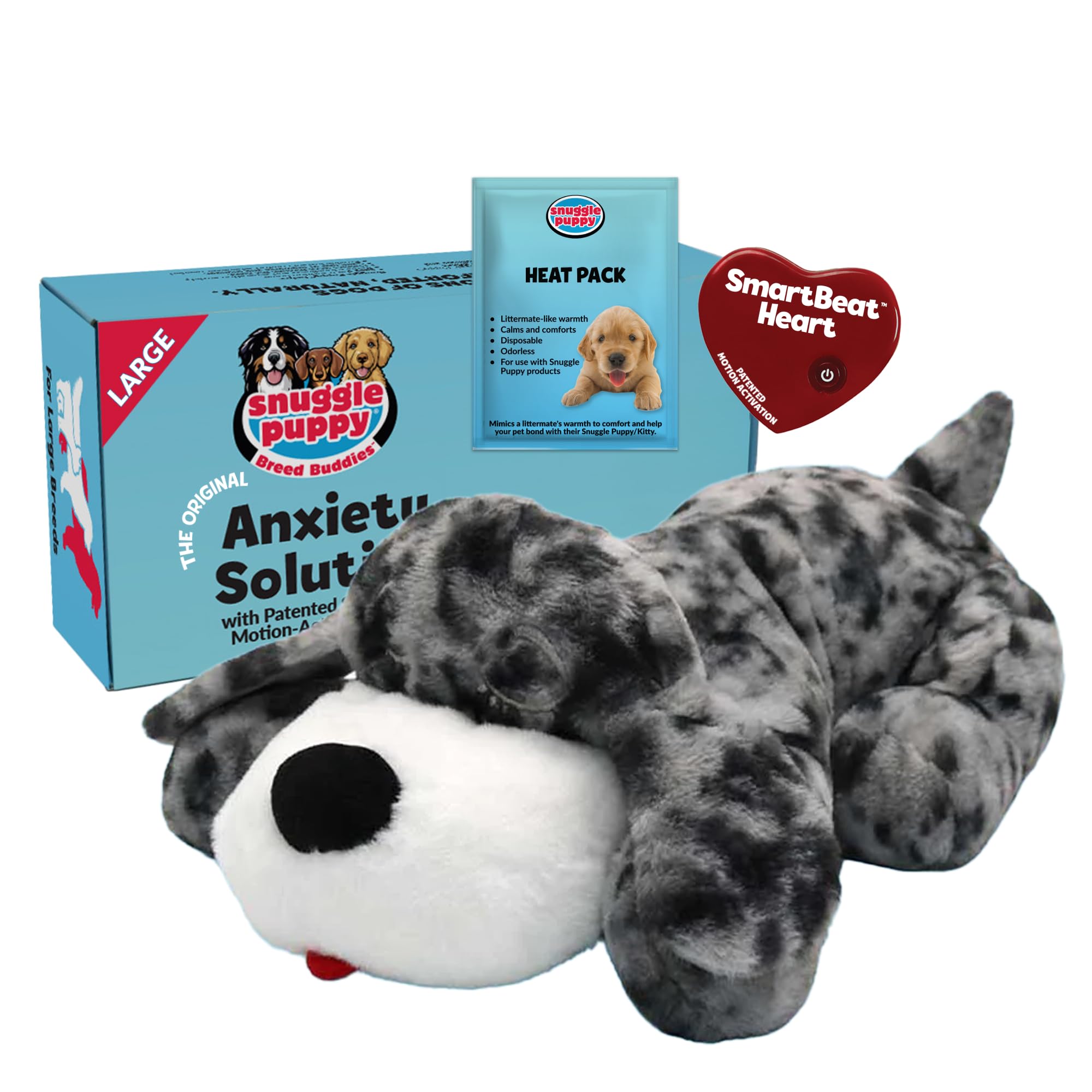 Snuggle Puppy Original Heartbeat Puppy Toy with Real-Feel Pulse & Heat Pack, Calming Sleep Aid for Puppy Anxiety, Crate Training, First Nights & New Puppy Transition - Biscuit