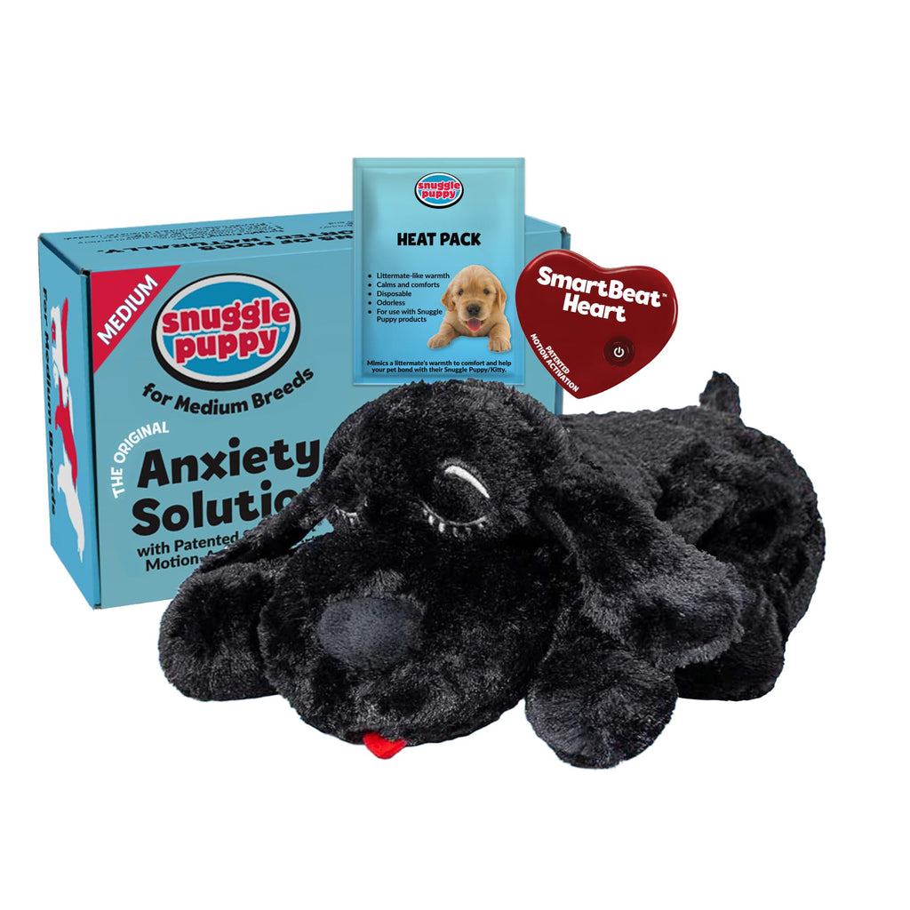 Snuggle Puppy Original Heartbeat Puppy Toy with Real-Feel Pulse & Heat Pack, Calming Sleep Aid for Puppy Anxiety, Crate Training, First Nights & New Puppy Transition - Biscuit