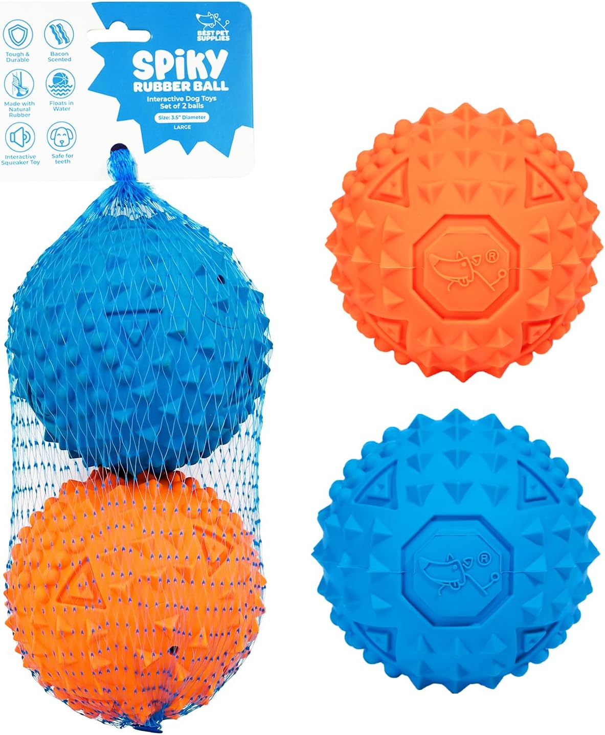 Best Pet Supplies Interactive Squeaky Dog Chew Toy, Ideal Dog Toys for Chewers, Small, Medium & Large Dogs, and Fetch Lovers - Crinkle Chicken (Brown), Large
