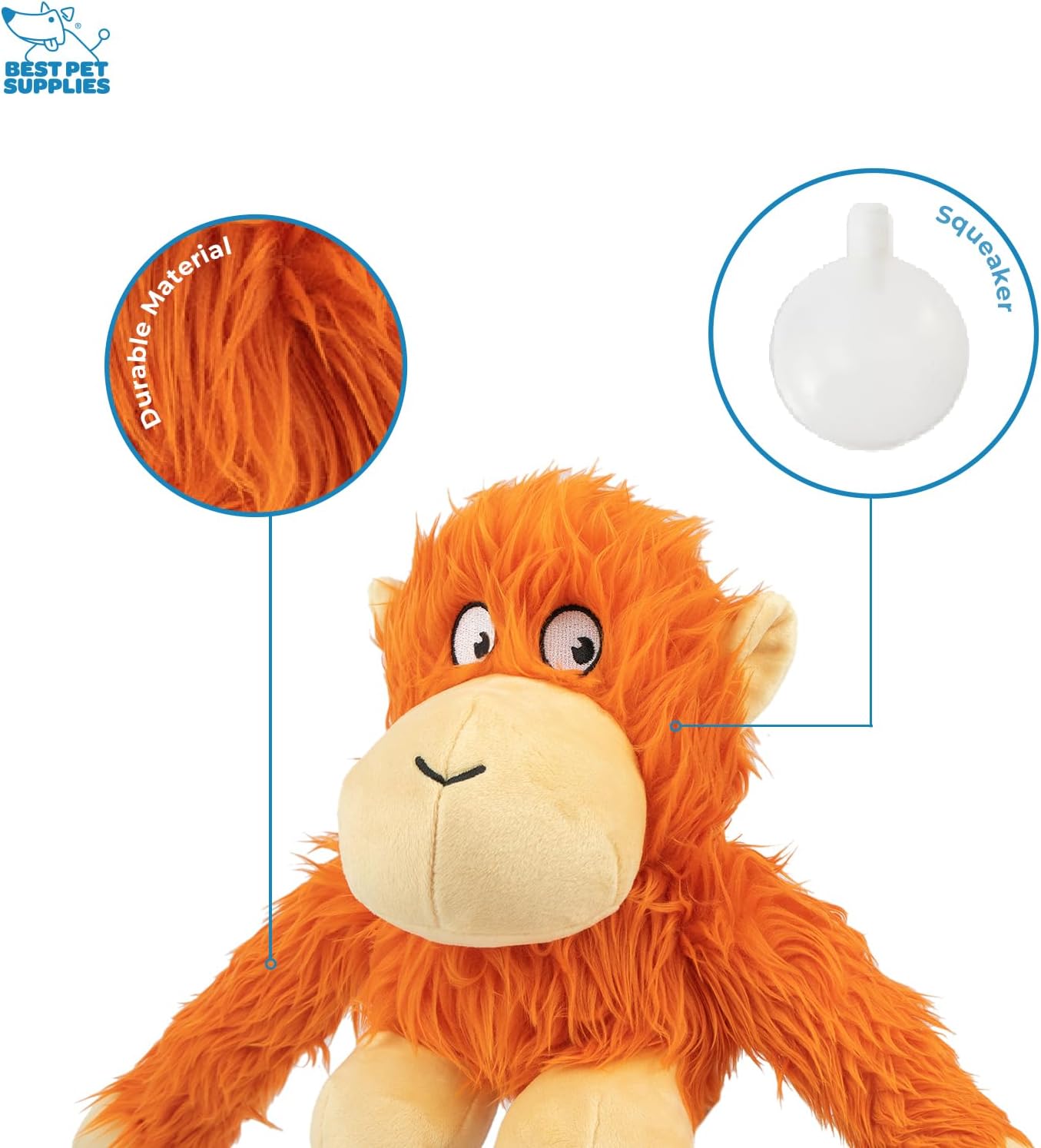 Best Pet Supplies Interactive Squeaky Dog Chew Toy, Ideal Dog Toys for Chewers, Small, Medium & Large Dogs, and Fetch Lovers - Crinkle Chicken (Brown), Large
