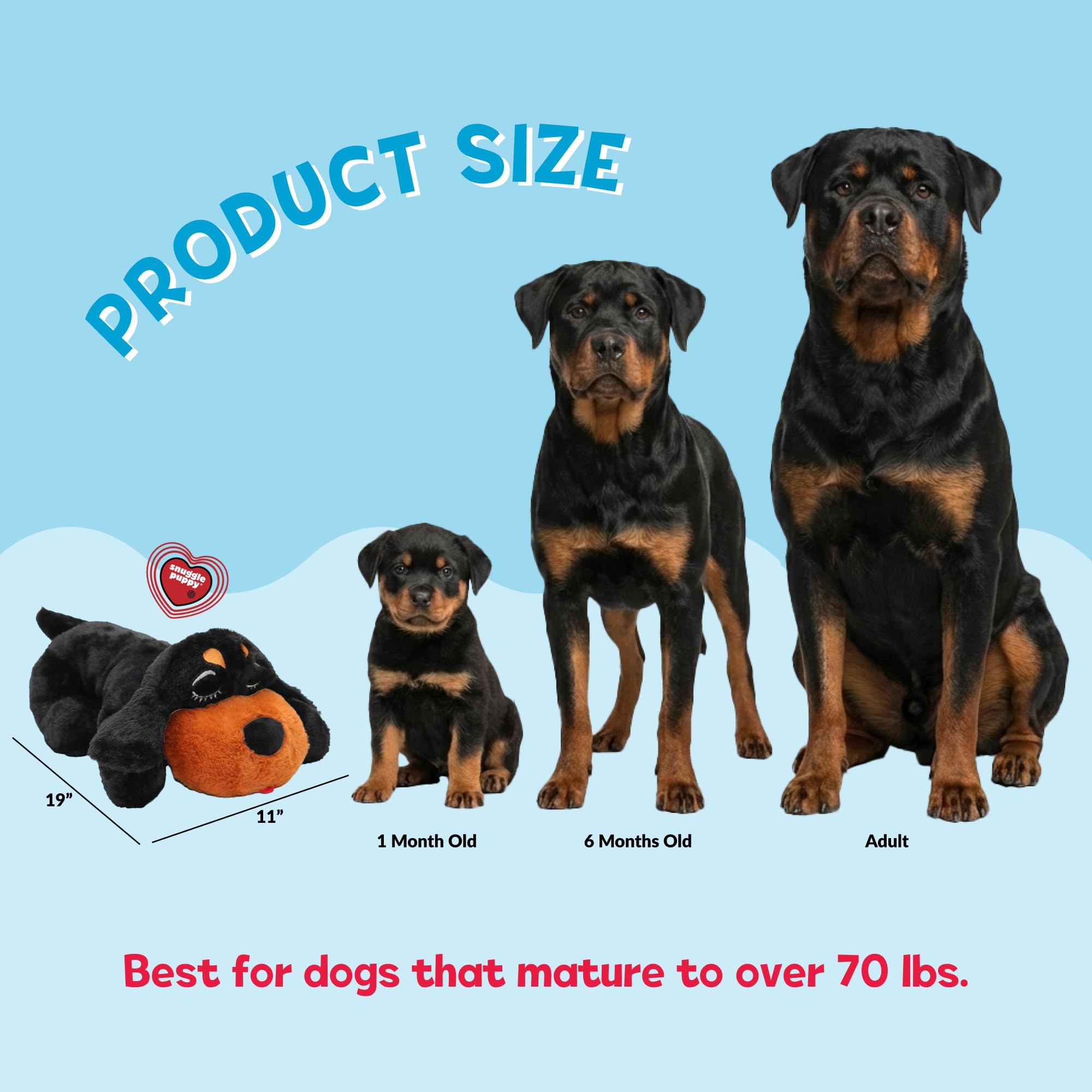 Snuggle Puppy Original Heartbeat Puppy Toy with Real-Feel Pulse & Heat Pack, Calming Sleep Aid for Puppy Anxiety, Crate Training, First Nights & New Puppy Transition - Biscuit