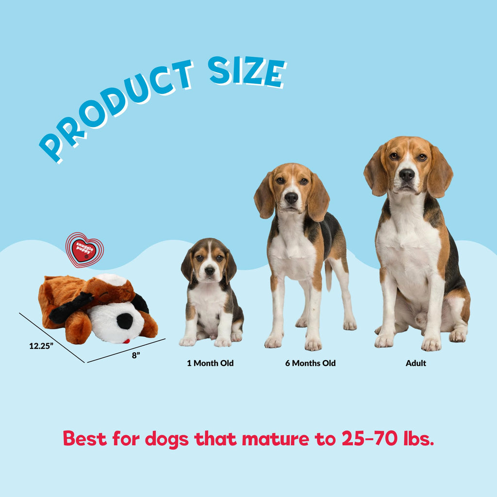 Snuggle Puppy Original Heartbeat Puppy Toy with Real-Feel Pulse & Heat Pack, Calming Sleep Aid for Puppy Anxiety, Crate Training, First Nights & New Puppy Transition - Biscuit