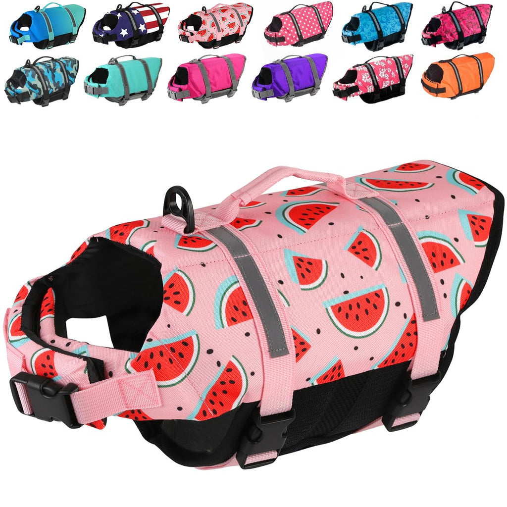 Doglay Dog Life Jacket, Dog Life Vest for Swimming Boating, Adjustable Puppy Life Jacket with Reflective Stripes, Superior Buoyancy Pet Swimming Vest for Small Medium and Large Dogs