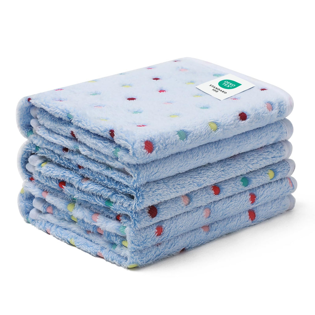 1 Pack 3 Blankets Super Soft Cute Dot Pattern Pet Blanket Flannel Throw for Dog Puppy Cat - Snuggle Blanket - Beige/Brown/Pink Small