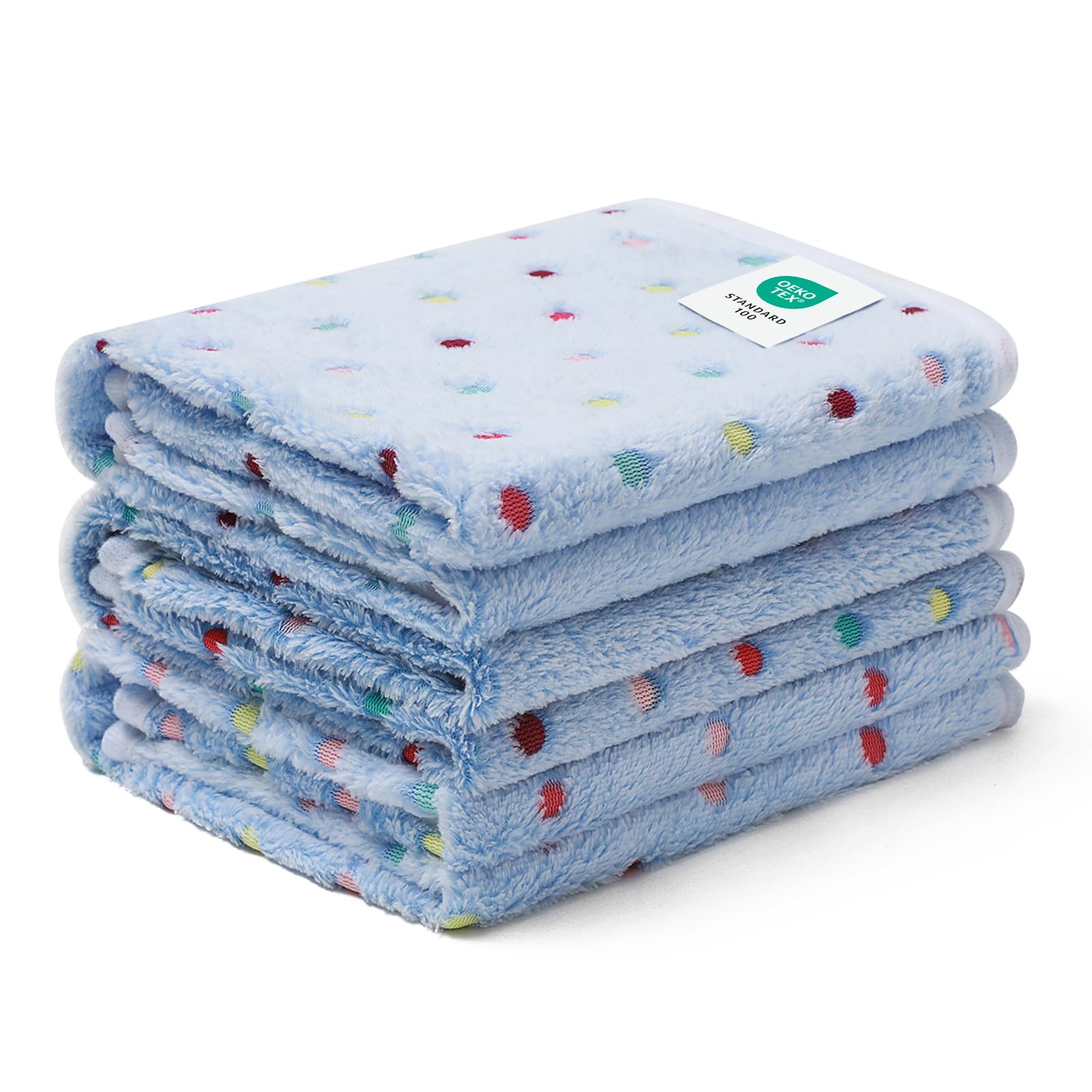 1 Pack 3 Blankets Super Soft Cute Dot Pattern Pet Blanket Flannel Throw for Dog Puppy Cat - Snuggle Blanket - Beige/Brown/Pink Small