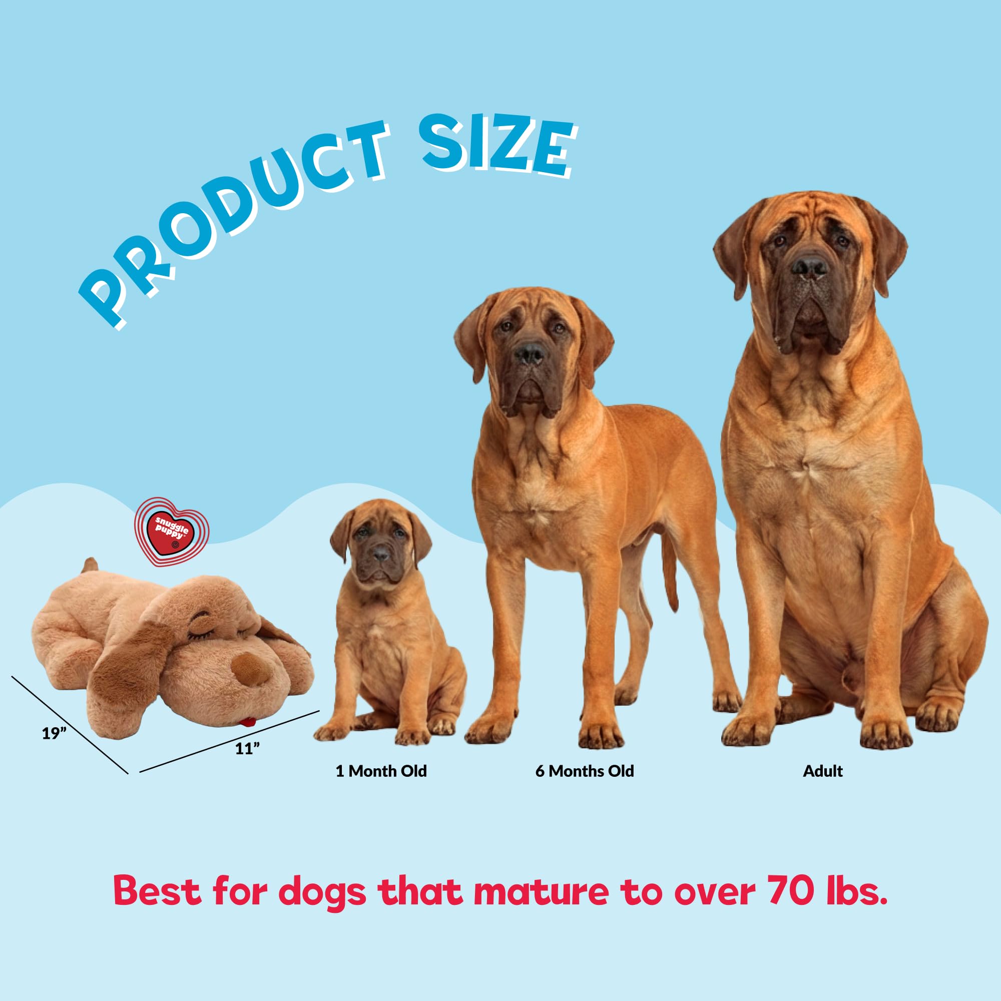 Snuggle Puppy Original Heartbeat Puppy Toy with Real-Feel Pulse & Heat Pack, Calming Sleep Aid for Puppy Anxiety, Crate Training, First Nights & New Puppy Transition - Biscuit
