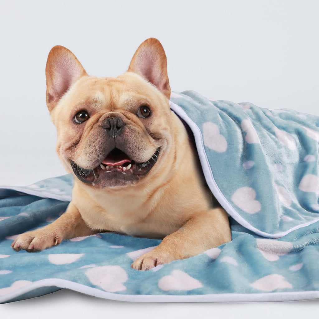 1 Pack 3 Blankets Super Soft Cute Dot Pattern Pet Blanket Flannel Throw for Dog Puppy Cat - Snuggle Blanket - Beige/Brown/Pink Small