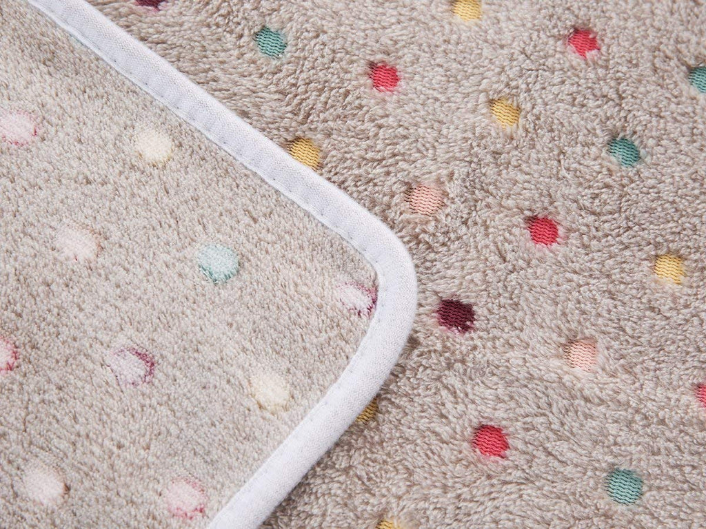 1 Pack 3 Blankets Super Soft Cute Dot Pattern Pet Blanket Flannel Throw for Dog Puppy Cat - Snuggle Blanket - Beige/Brown/Pink Small