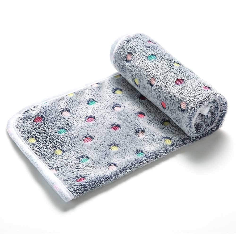 1 Pack 3 Blankets Super Soft Cute Dot Pattern Pet Blanket Flannel Throw for Dog Puppy Cat - Snuggle Blanket - Beige/Brown/Pink Small