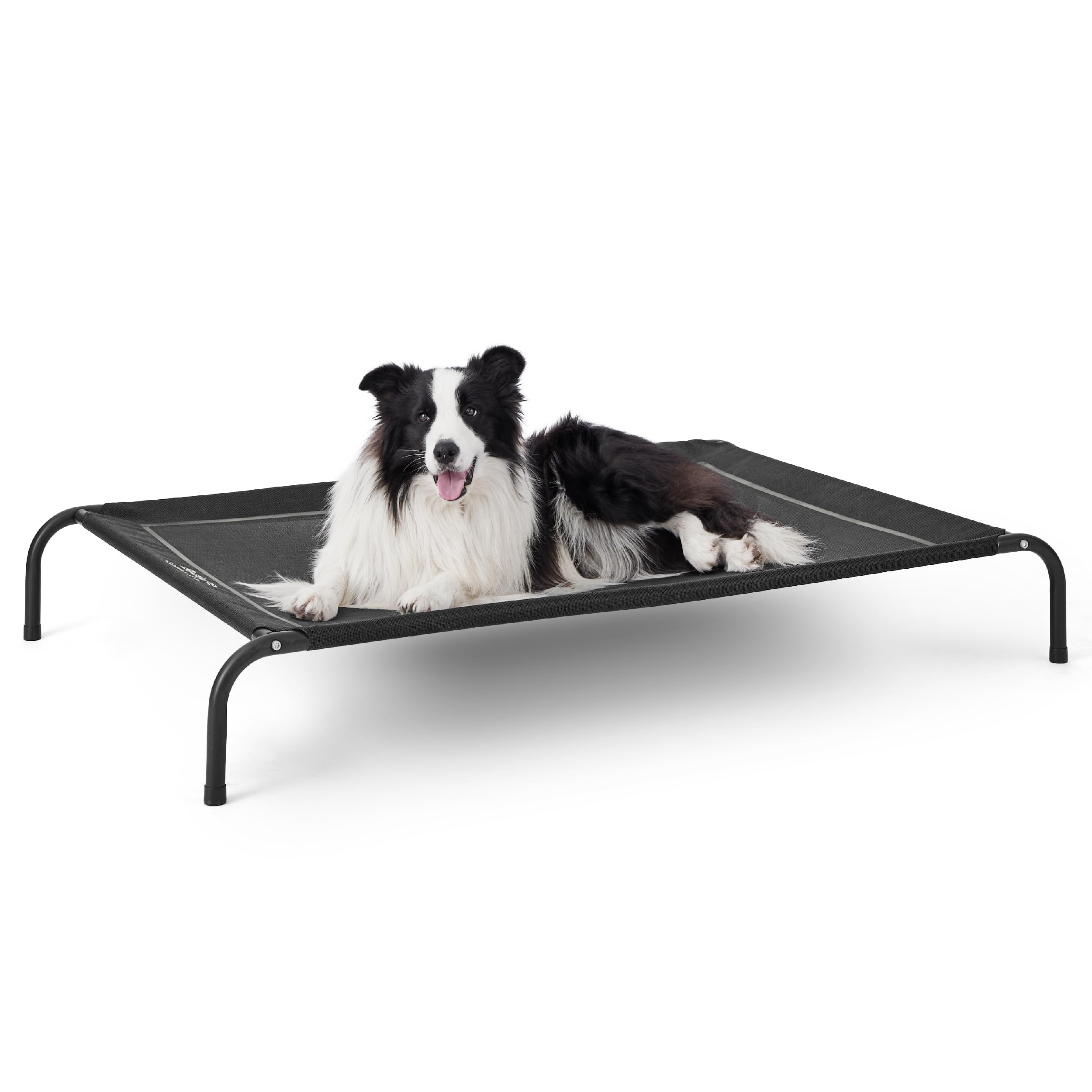 Bedsure Outdoor Elevated Dog Bed Large Sized Dog, Portable Indoor & Outdoor Cooling Raised Cot Pet Hammock Bed with Skid-Resistant Feet, Frame with Breathable Mesh, Grey, 49 inches
