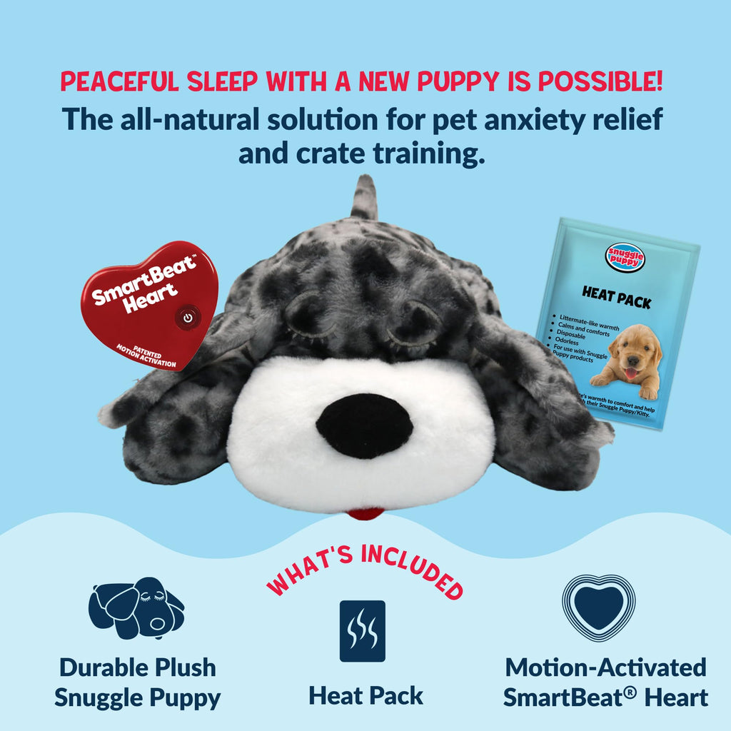 Snuggle Puppy Original Heartbeat Puppy Toy with Real-Feel Pulse & Heat Pack, Calming Sleep Aid for Puppy Anxiety, Crate Training, First Nights & New Puppy Transition - Biscuit