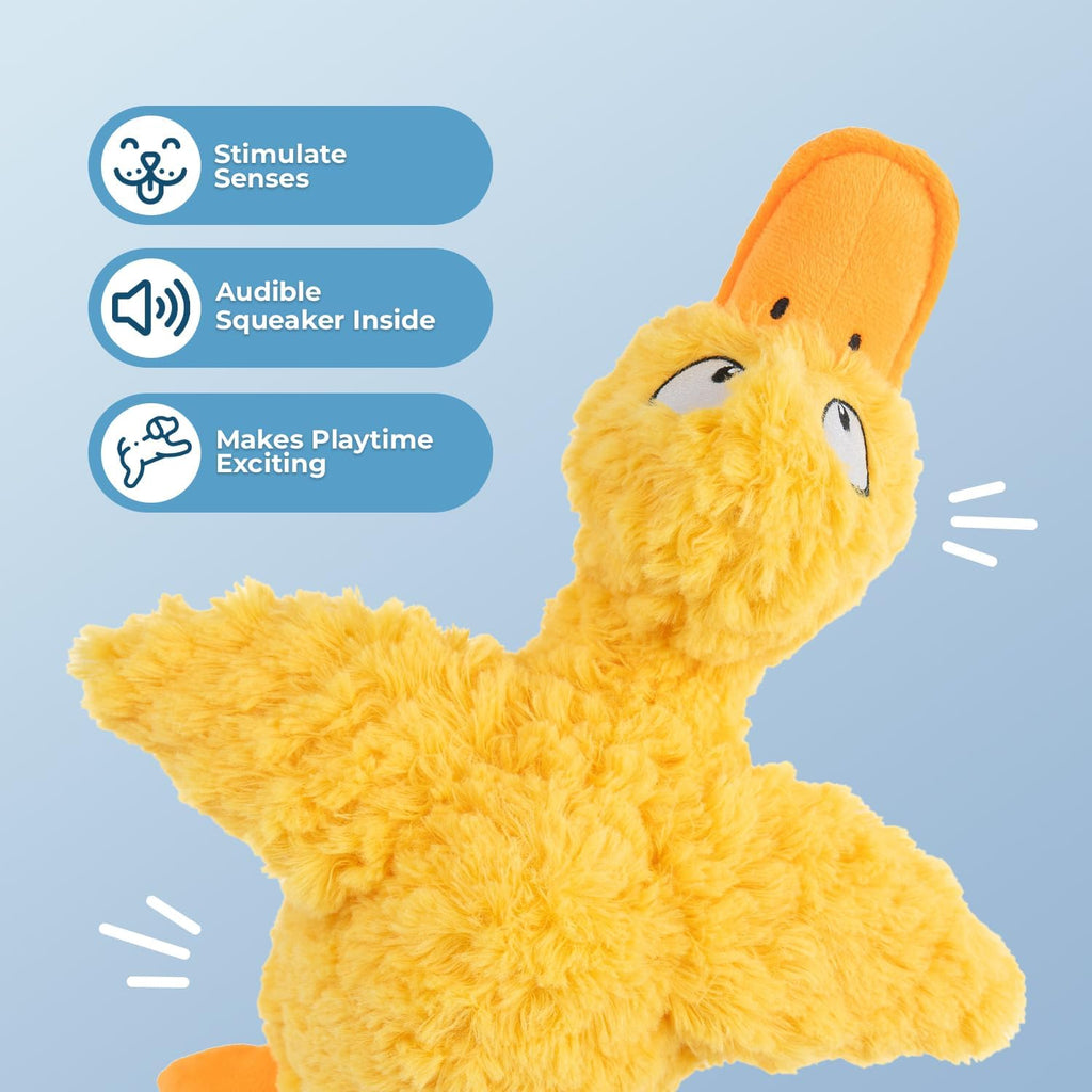 Best Pet Supplies Interactive Squeaky Dog Chew Toy, Ideal Dog Toys for Chewers, Small, Medium & Large Dogs, and Fetch Lovers - Crinkle Chicken (Brown), Large