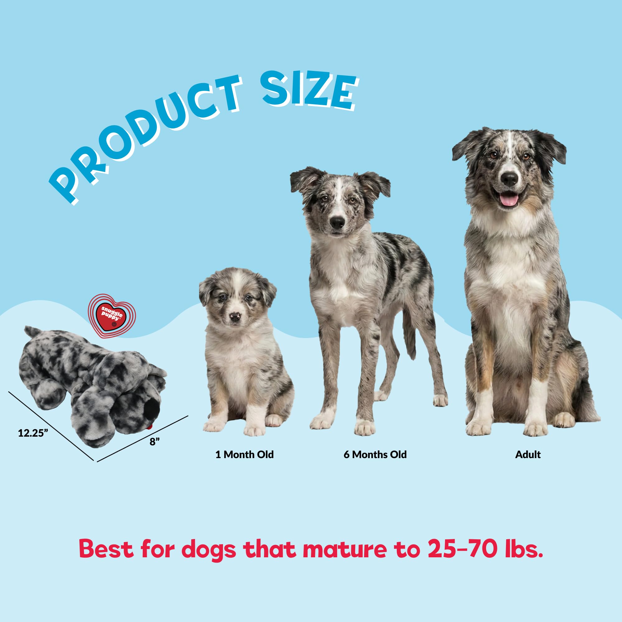 Snuggle Puppy Original Heartbeat Puppy Toy with Real-Feel Pulse & Heat Pack, Calming Sleep Aid for Puppy Anxiety, Crate Training, First Nights & New Puppy Transition - Biscuit