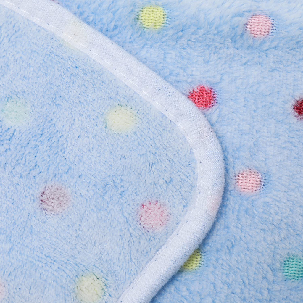 1 Pack 3 Blankets Super Soft Cute Dot Pattern Pet Blanket Flannel Throw for Dog Puppy Cat - Snuggle Blanket - Beige/Brown/Pink Small