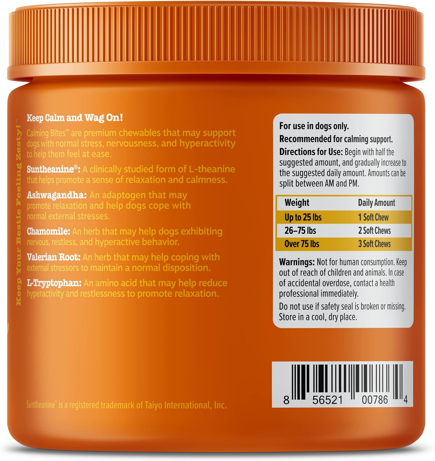 Zesty Paws Calming Bites for Dogs – Peanut Butter 90 Count Anxiety Relief Chews