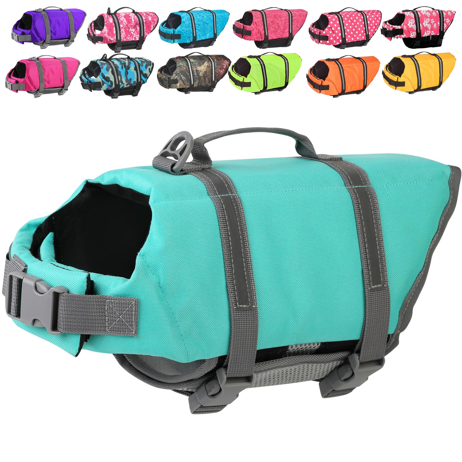 Doglay Dog Life Jacket, Dog Life Vest for Swimming Boating, Adjustable Puppy Life Jacket with Reflective Stripes, Superior Buoyancy Pet Swimming Vest for Small Medium and Large Dogs