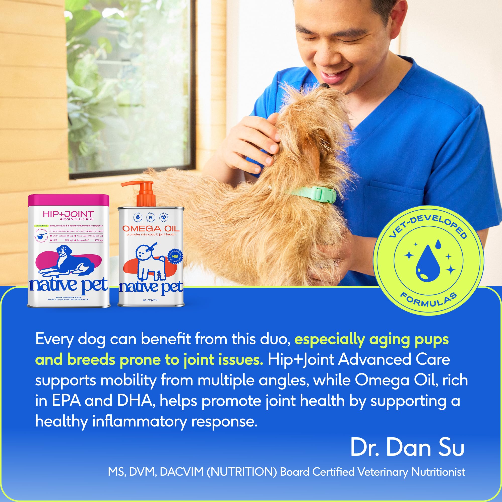 Native Pet Omega 3 Fish Oil for Dogs & Cats | Wild Alaskan Salmon Oil