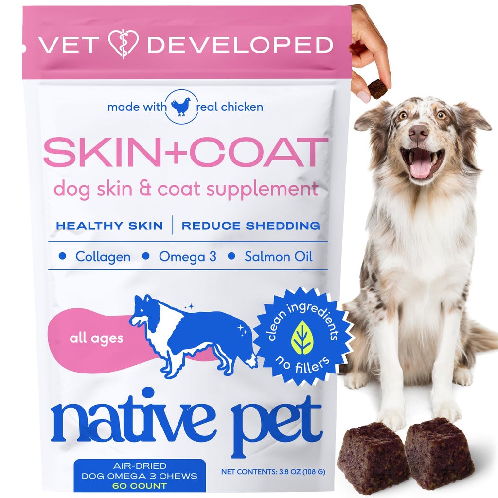Native Pet Omega 3 Fish Oil for Dogs & Cats | Wild Alaskan Salmon Oil