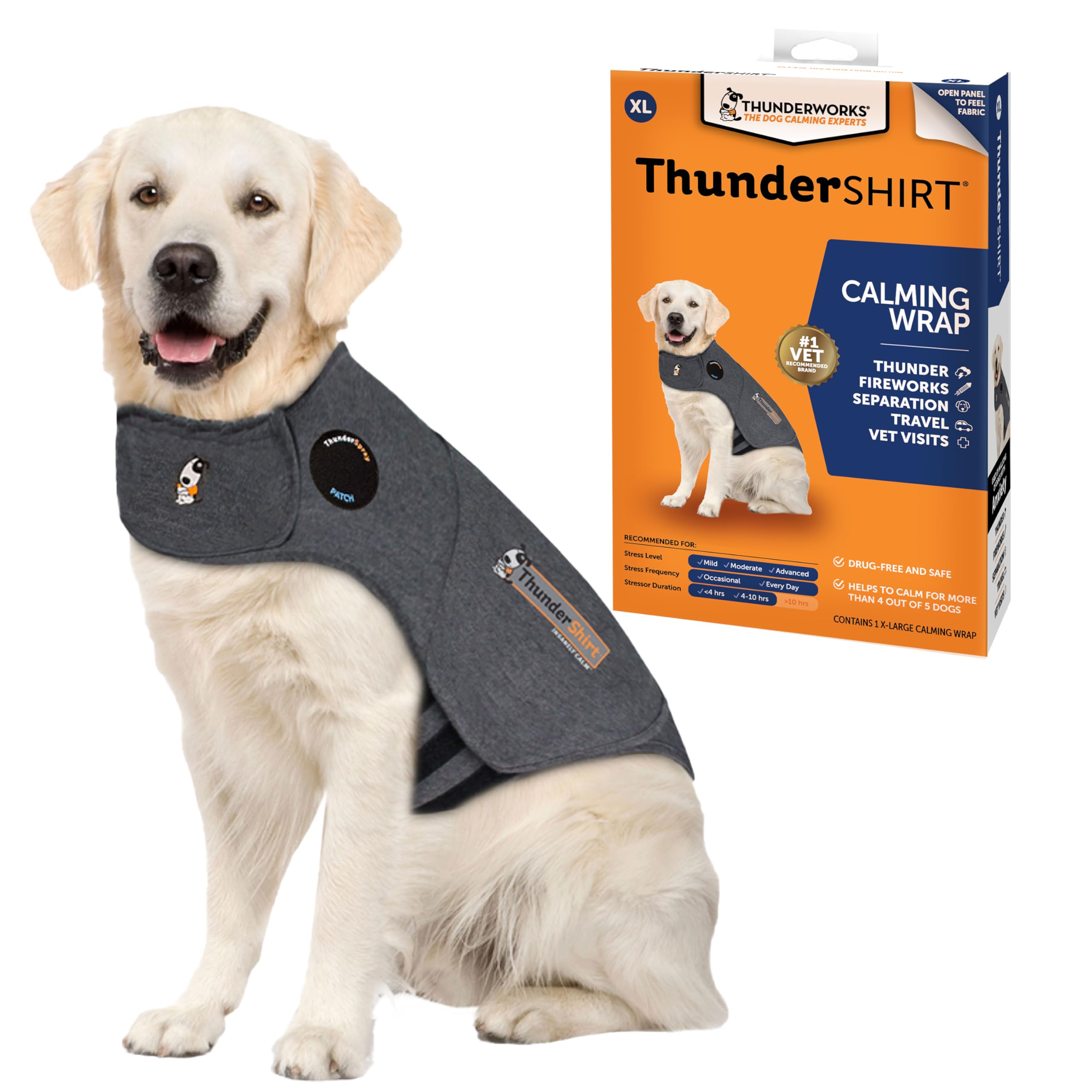 ThunderShirt for Dogs Calming Vest – Patented Anxiety Relief Wrap