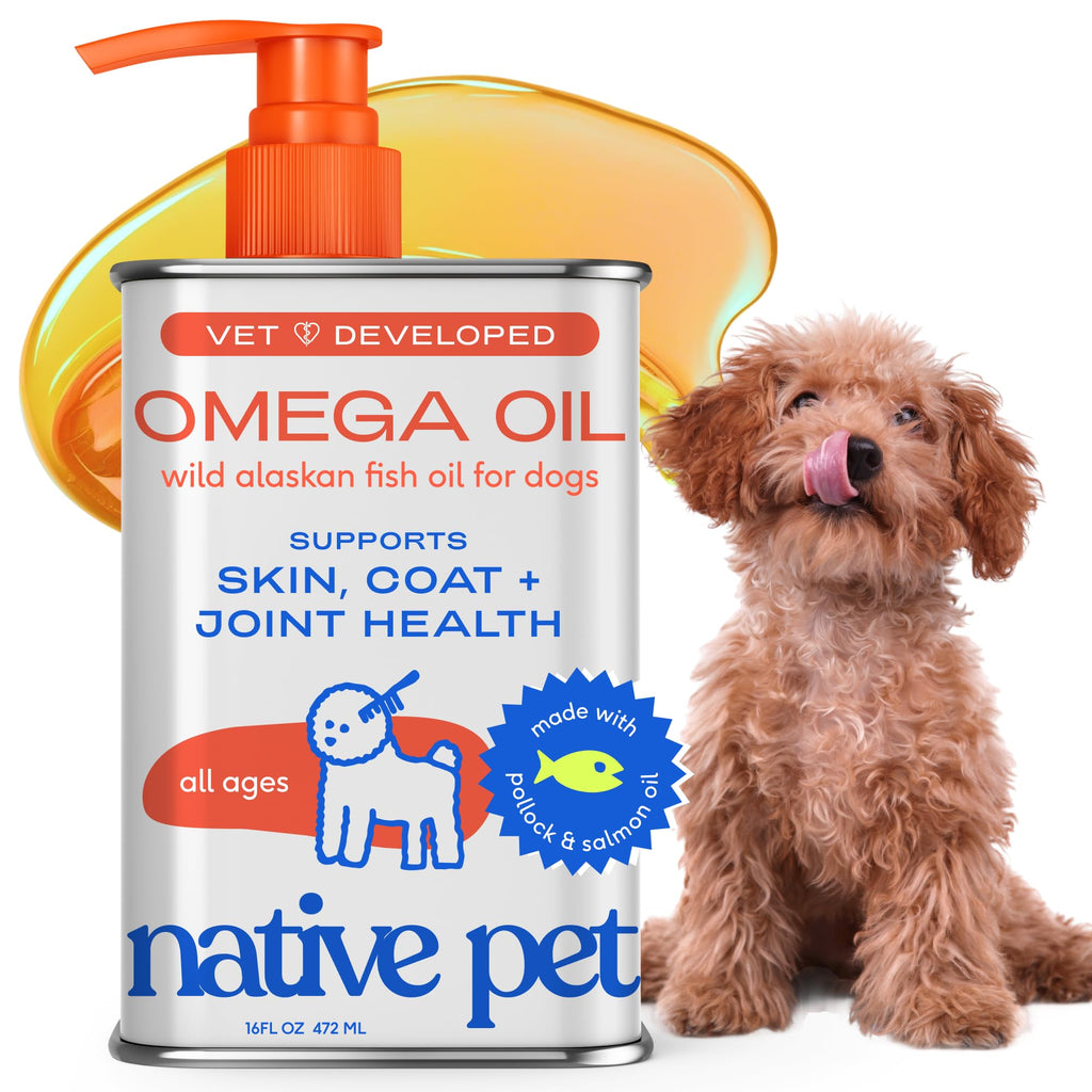 Native Pet Omega 3 Fish Oil for Dogs & Cats | Wild Alaskan Salmon Oil