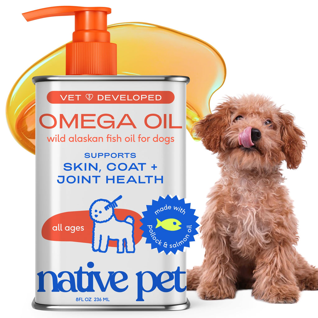 Native Pet Omega 3 Fish Oil for Dogs & Cats | Wild Alaskan Salmon Oil