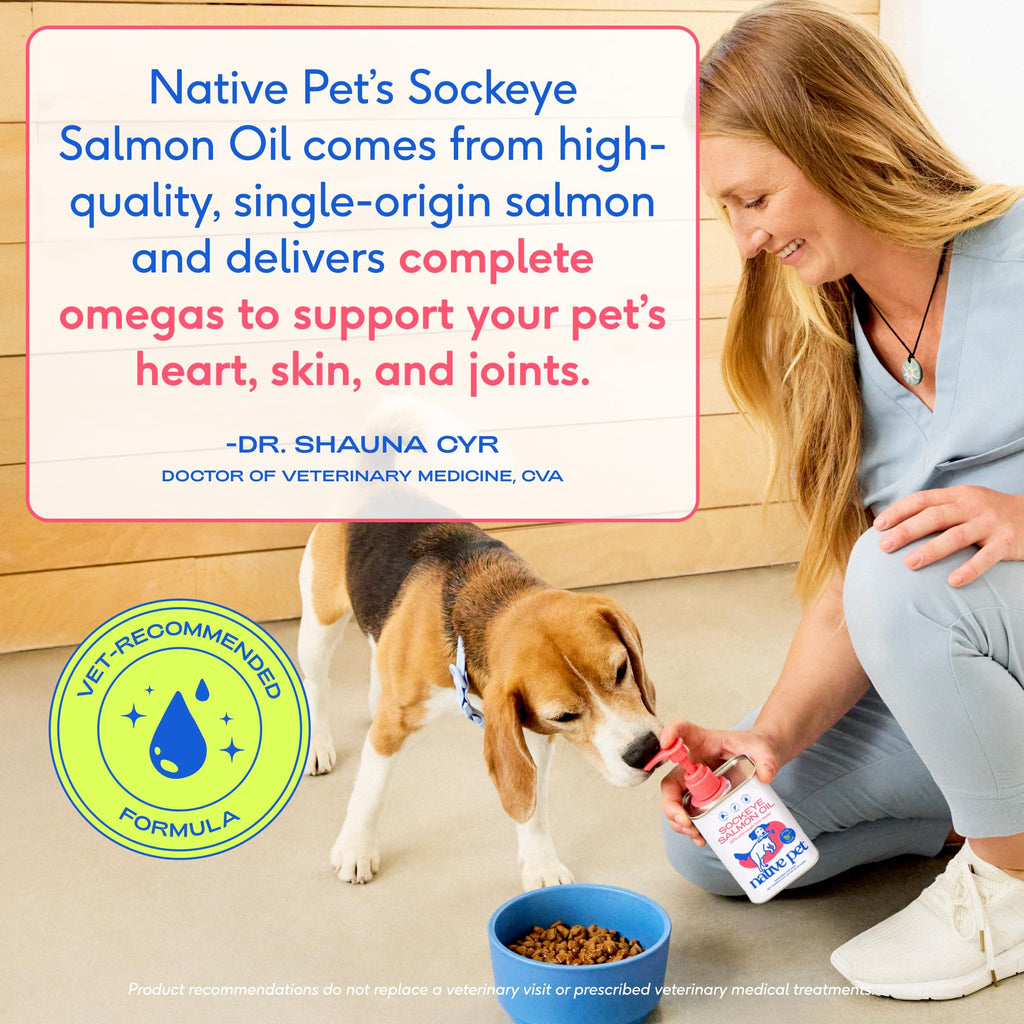 Native Pet Omega 3 Fish Oil for Dogs & Cats | Wild Alaskan Salmon Oil