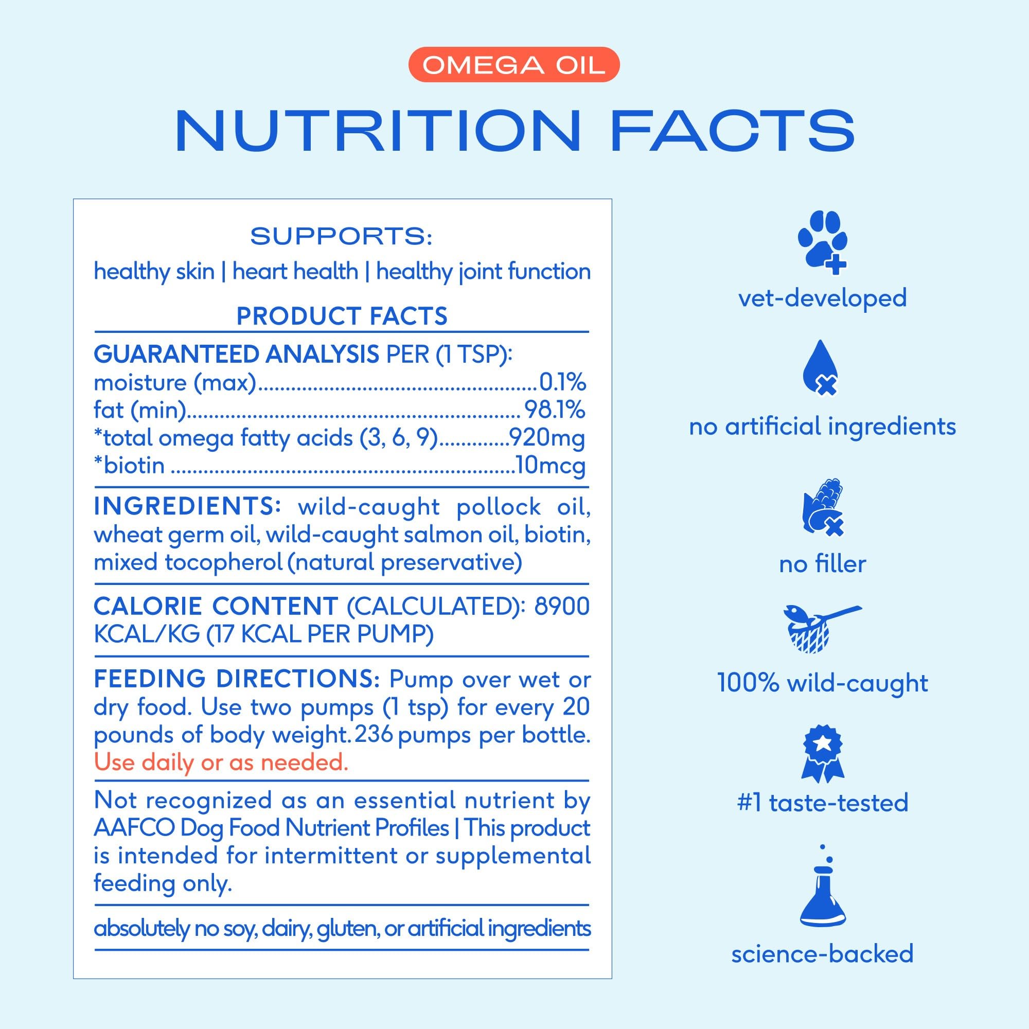 Native Pet Omega 3 Fish Oil for Dogs & Cats | Wild Alaskan Salmon Oil