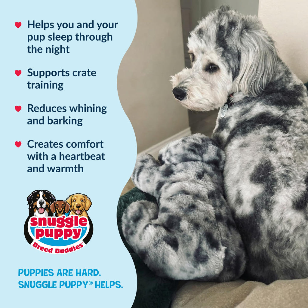 Snuggle Puppy Original Heartbeat Puppy Toy with Real-Feel Pulse & Heat Pack, Calming Sleep Aid for Puppy Anxiety, Crate Training, First Nights & New Puppy Transition - Biscuit