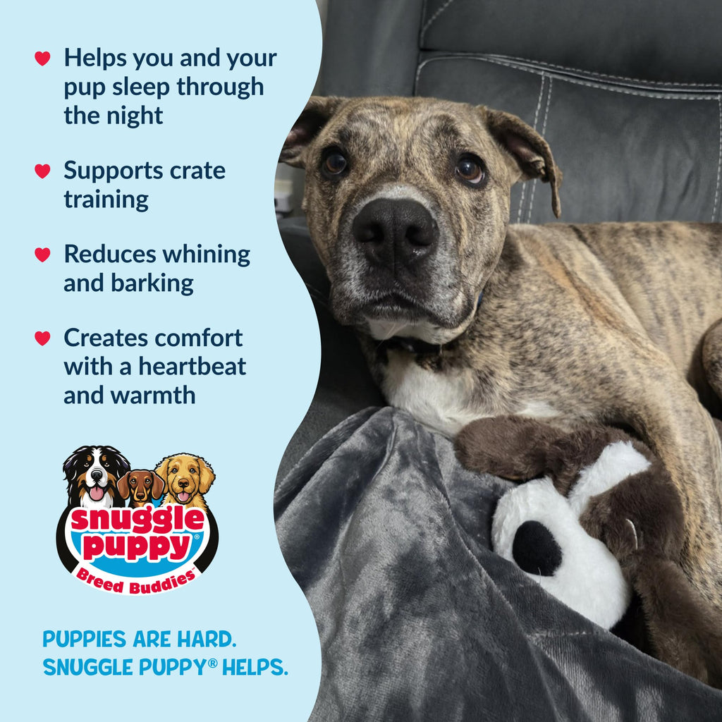 Snuggle Puppy Original Heartbeat Puppy Toy with Real-Feel Pulse & Heat Pack, Calming Sleep Aid for Puppy Anxiety, Crate Training, First Nights & New Puppy Transition - Biscuit