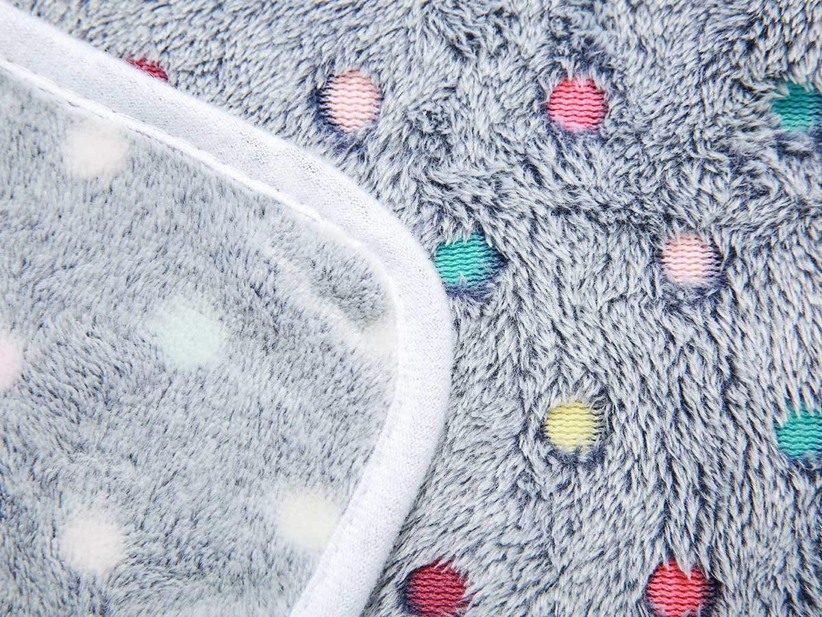 1 Pack 3 Blankets Super Soft Cute Dot Pattern Pet Blanket Flannel Throw for Dog Puppy Cat - Snuggle Blanket - Beige/Brown/Pink Small