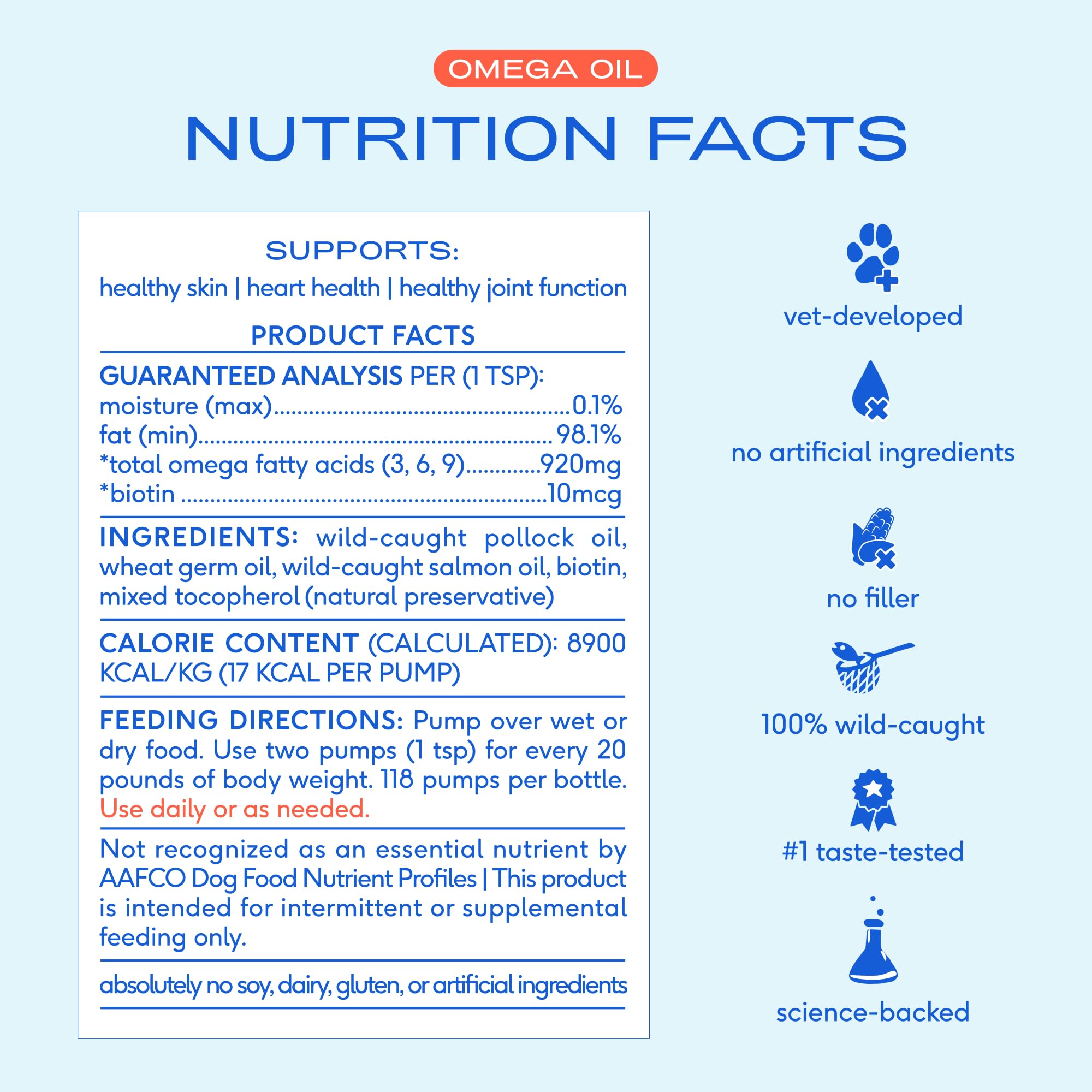 Native Pet Omega 3 Fish Oil for Dogs & Cats | Wild Alaskan Salmon Oil