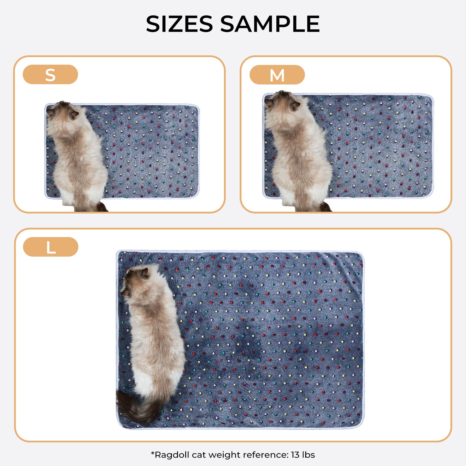 1 Pack 3 Blankets Super Soft Cute Dot Pattern Pet Blanket Flannel Throw for Dog Puppy Cat - Snuggle Blanket - Beige/Brown/Pink Small