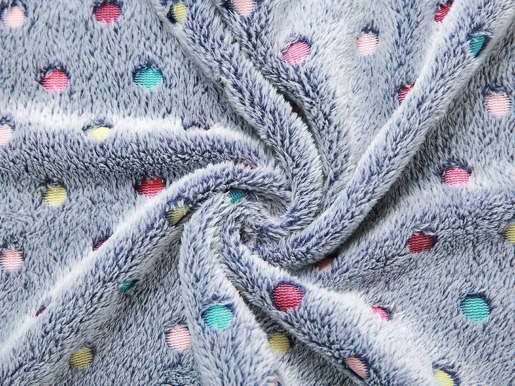 1 Pack 3 Blankets Super Soft Cute Dot Pattern Pet Blanket Flannel Throw for Dog Puppy Cat - Snuggle Blanket - Beige/Brown/Pink Small