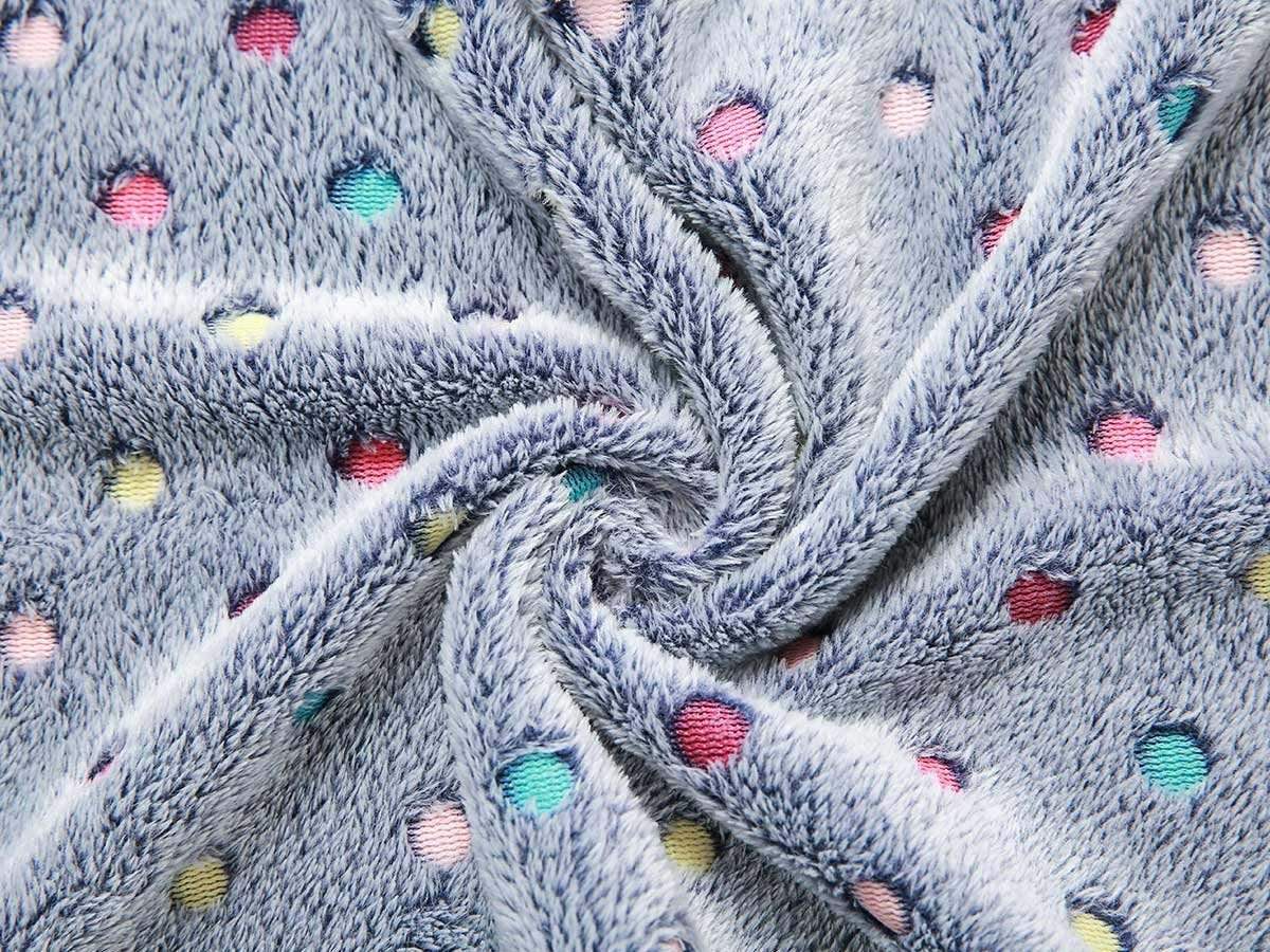 1 Pack 3 Blankets Super Soft Cute Dot Pattern Pet Blanket Flannel Throw for Dog Puppy Cat - Snuggle Blanket - Beige/Brown/Pink Small