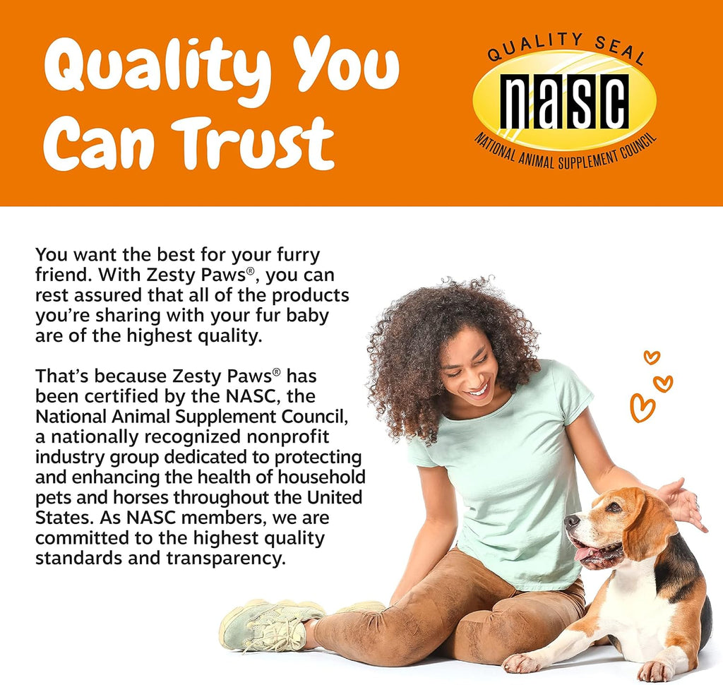 Zesty Paws Calming Bites for Dogs – Peanut Butter 90 Count Anxiety Relief Chews