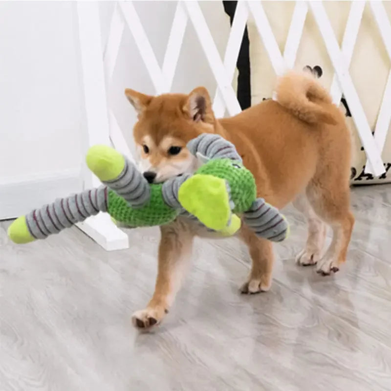 Durable Squeaky Elephant Dog Toy – Anxiety Relief "Snuggle Buddies" for Puppies – Interactive Textured Chew Toy – Textured Pet T-Rex