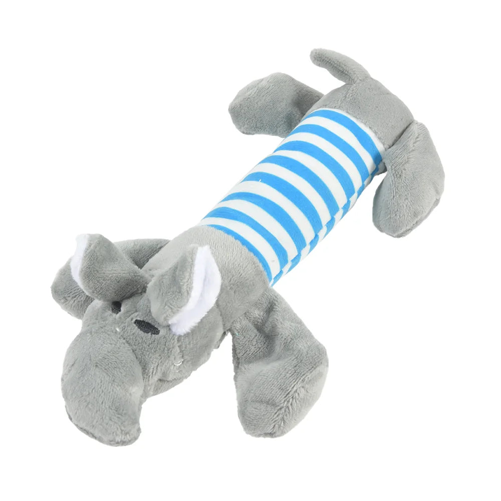 Multi-Textured Squeaky Dog Toy Series – Tough Corduroy Plush Chew Toy – Interactive Stuffed T-Rex, Triceratops, Octopus - Sunggle Buddies