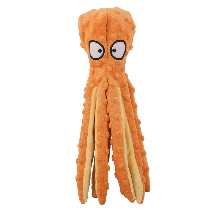 Multi-Textured Squeaky Dog Toy Series – Tough Corduroy Plush Chew Toy – Interactive Stuffed T-Rex, Triceratops, Octopus - Sunggle Buddies