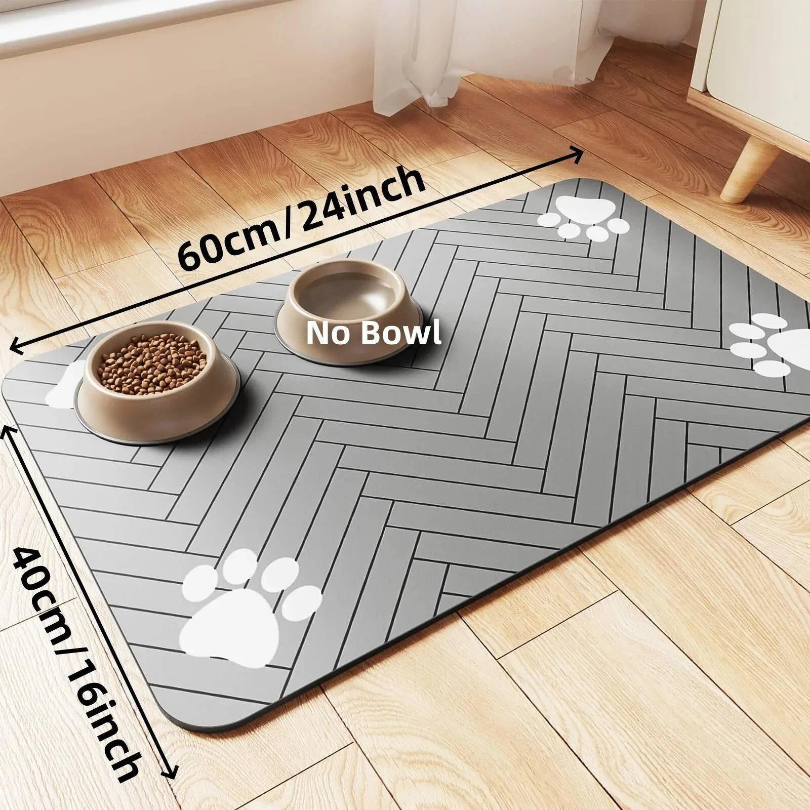 Pet Feeding Mat-Absorbent Pet Placemat for Food and Water Bowl, with Waterproof Rubber Backing, Quick Dry Water Dispenser Mat for Dog and Cat