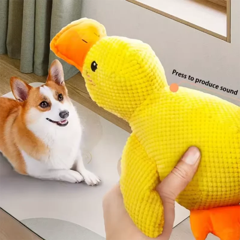 Calming Duck Plush Dog Toy – Dogs Ducks Toy with Quacking Sound for Indoor Dogs - Anxiety Relief "Snuggle Buddies" for Puppies – Squeaky Dog Toys