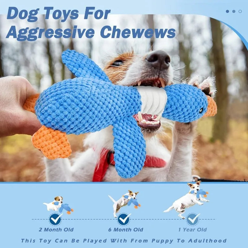 Premium Duck Plush Dog Toy – Squeaky & Crinkle Chew Toy for Puppies - Snuggle Buddies