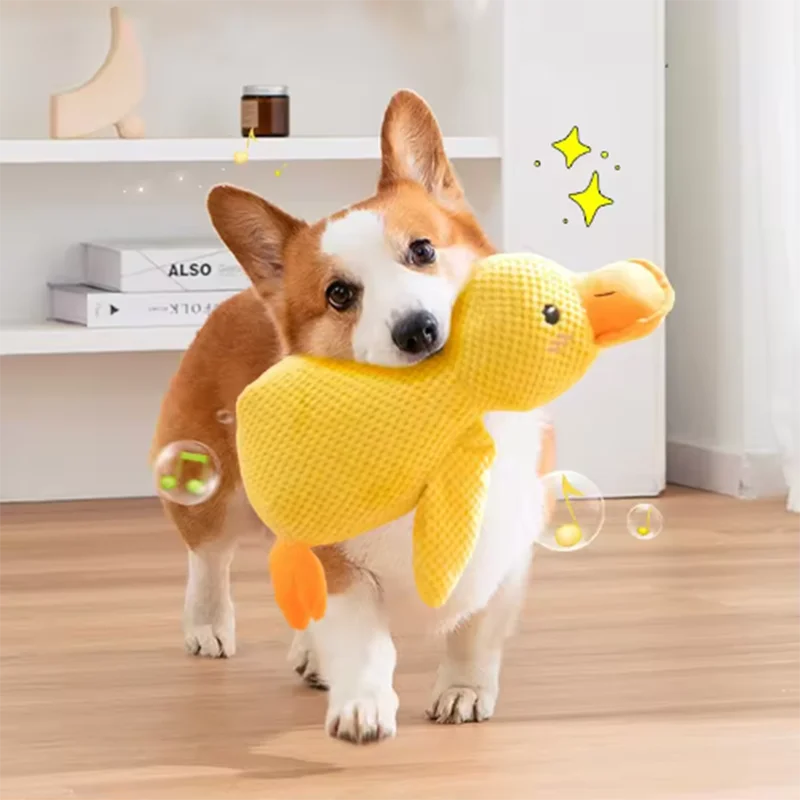 Calming Duck Plush Dog Toy – Dogs Ducks Toy with Quacking Sound for Indoor Dogs - Anxiety Relief "Snuggle Buddies" for Puppies – Squeaky Dog Toys