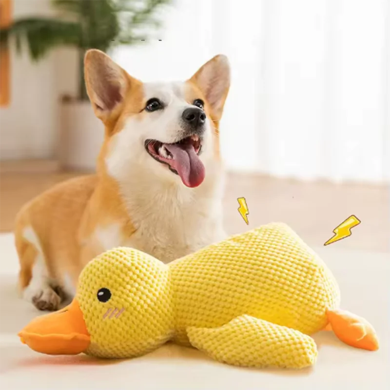 Calming Duck Plush Dog Toy – Dogs Ducks Toy with Quacking Sound for Indoor Dogs - Anxiety Relief "Snuggle Buddies" for Puppies – Squeaky Dog Toys